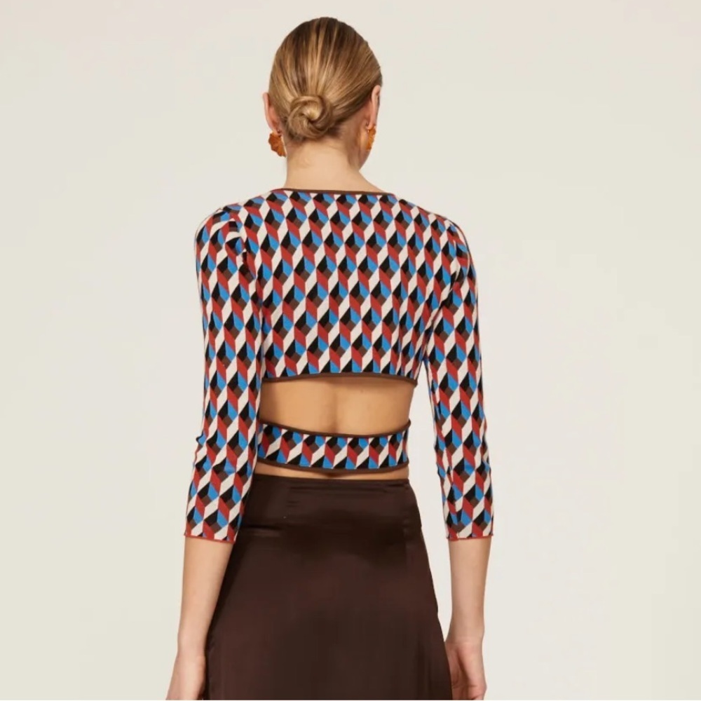 Ronny Kobo Geometric Knit Crop Top - Picture 3 of 10